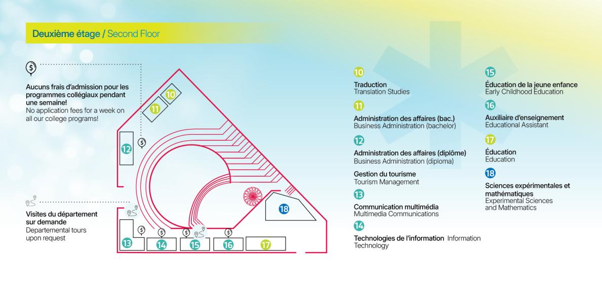 Plan du deuxième étage de l'Université de Saint-Boniface