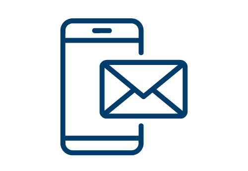 Courrier électronique sur un appareil mobile.
