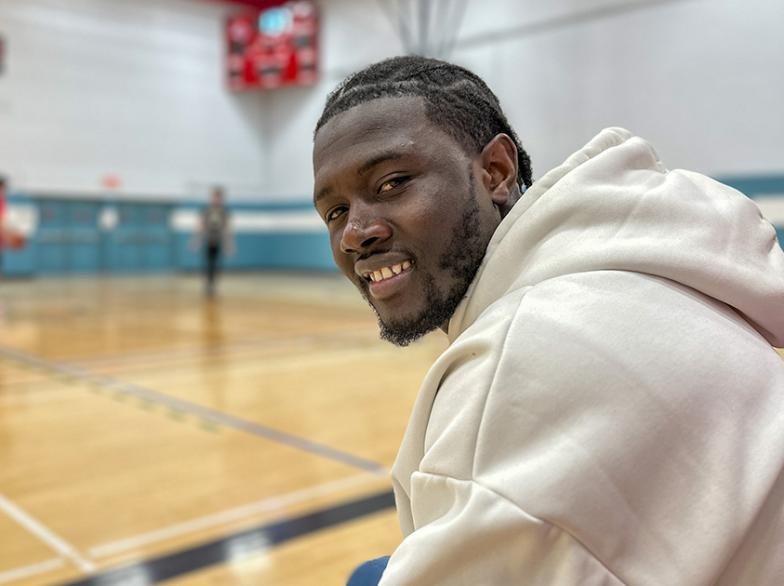 Mahamadou Tenintao, étudiant à l'USB, au gymnase Est.